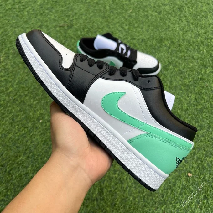 Air Jordan 1 Low Black White Mint Green 553558-131