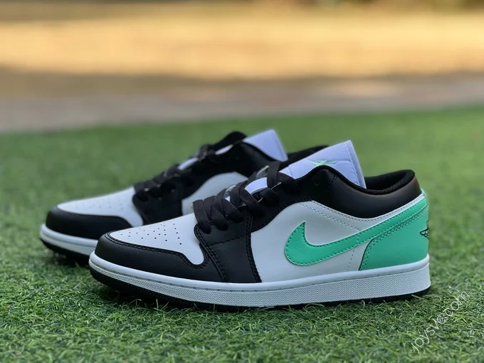 Air Jordan 1 Low Black White Mint Green 553558-131