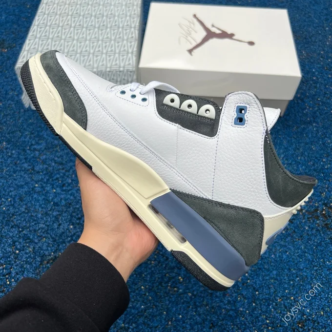 A Ma Maniere x Air Jordan 3 OG White Grey Blue Sneaker HV8571-100