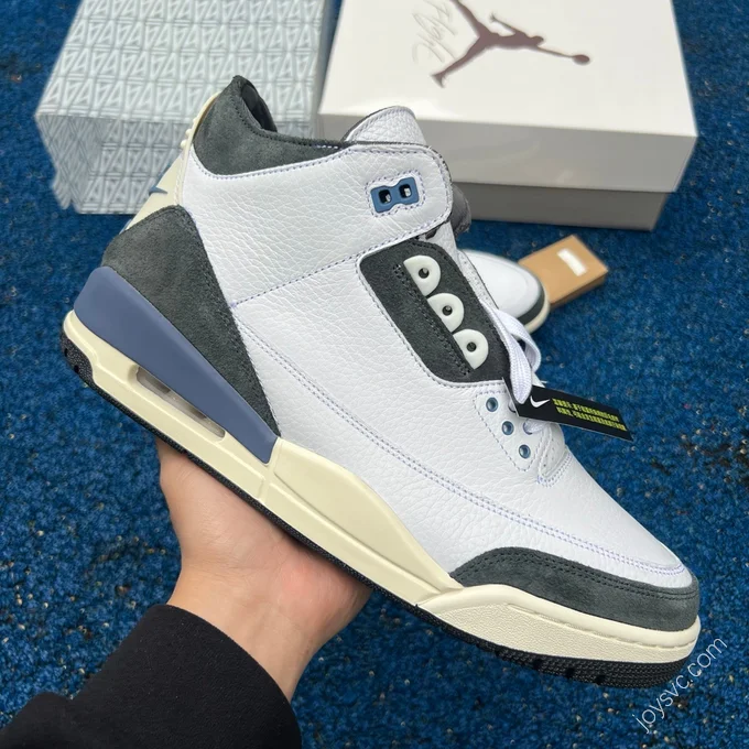 A Ma Maniere x Air Jordan 3 OG White Grey Blue Sneaker HV8571-100