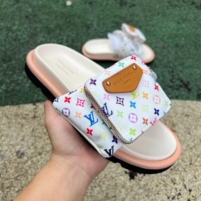 Takashi Murakami x LOUIS VUITTON Slides Beige Brown