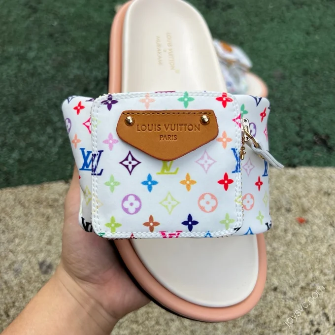 Takashi Murakami x LOUIS VUITTON Slides Beige Brown