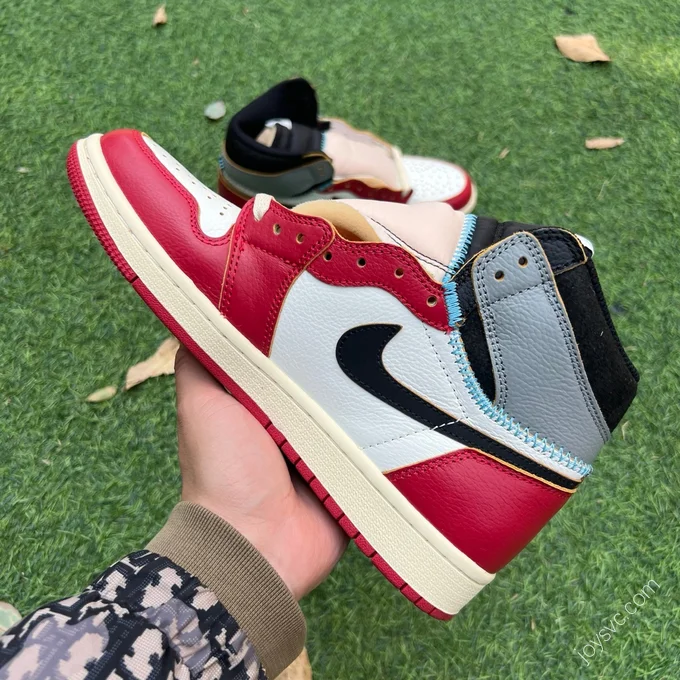 Union LA x Air Jordan 1 High OG Retro Basketball Shoes White Red Grey Black HV8563-600