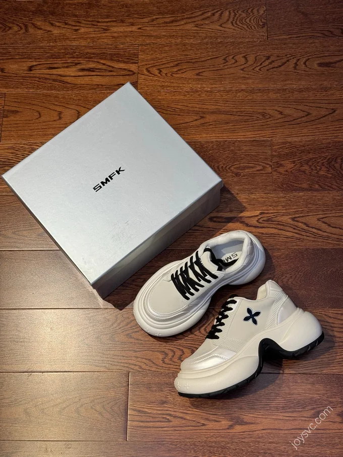 SMFK Retro Platform Shoes White