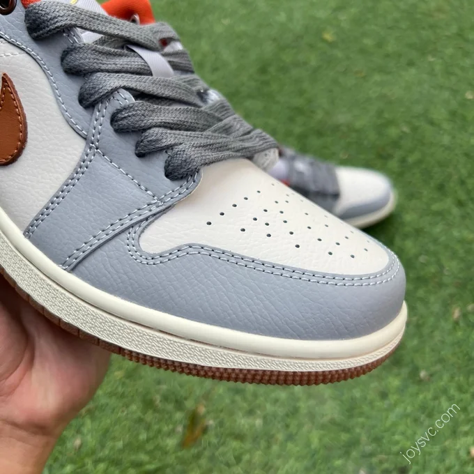 Air Jordan 1 Low White Grey Blue Orange Shoes FZ5045-091
